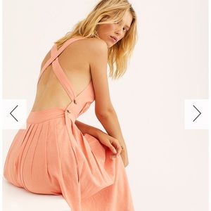 Free People Peach Linen Dress
